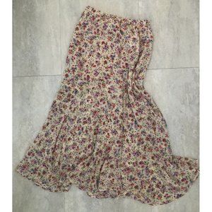 Zara Maxi Long Skirt Floral Boho Cottage Core Beautiful Pinks Lilac Cream Small